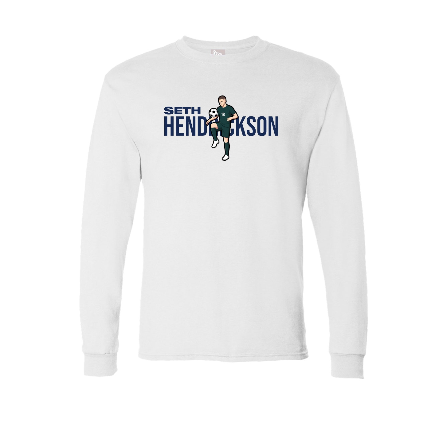 Long Sleeve Tee — Player Name in White
