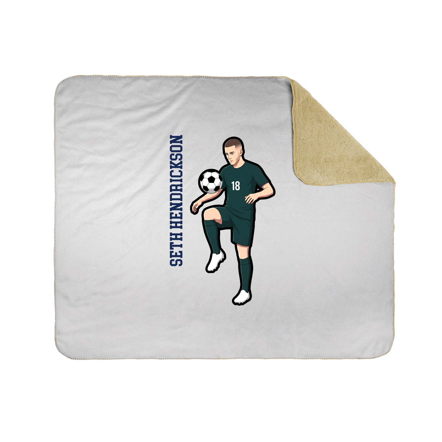 Throw Blanket — Name Vertical in White