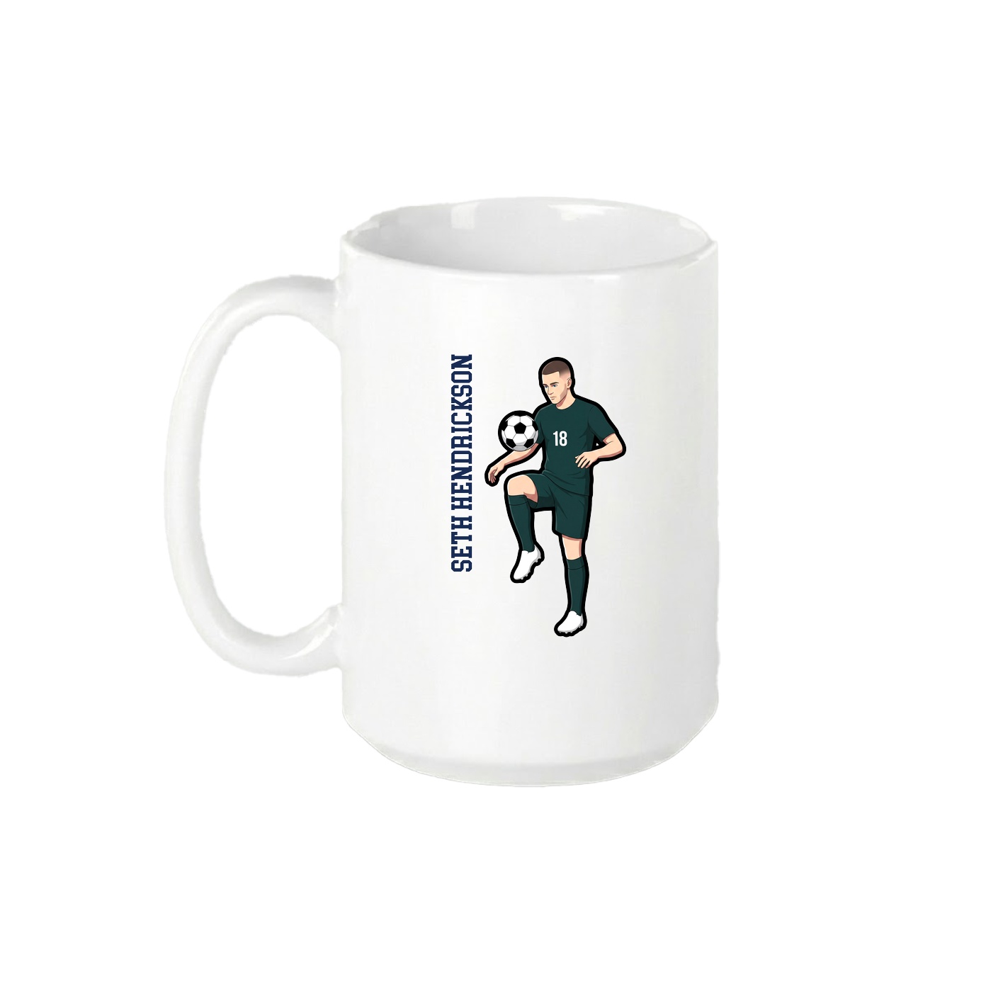 15oz Coffee Mug — Name Vertical in White