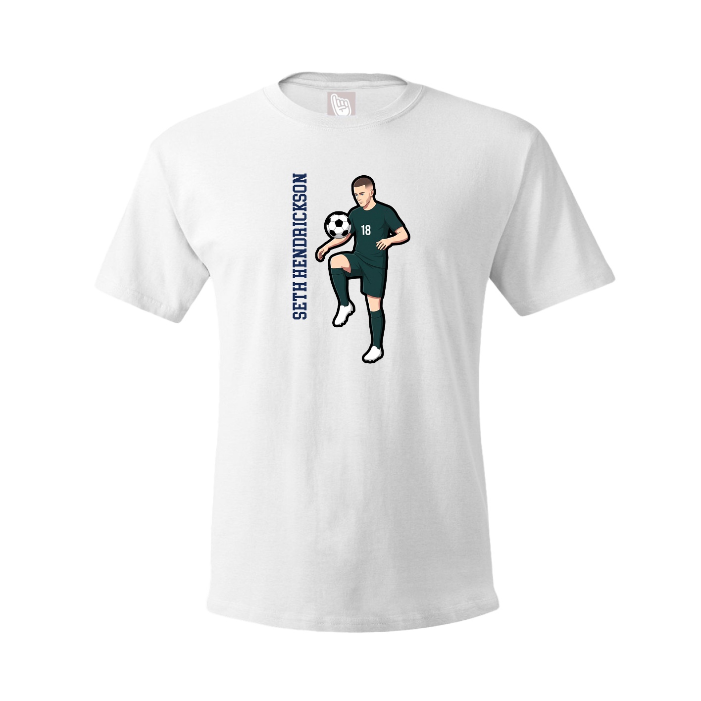 Youth Tee — Name Vertical in White