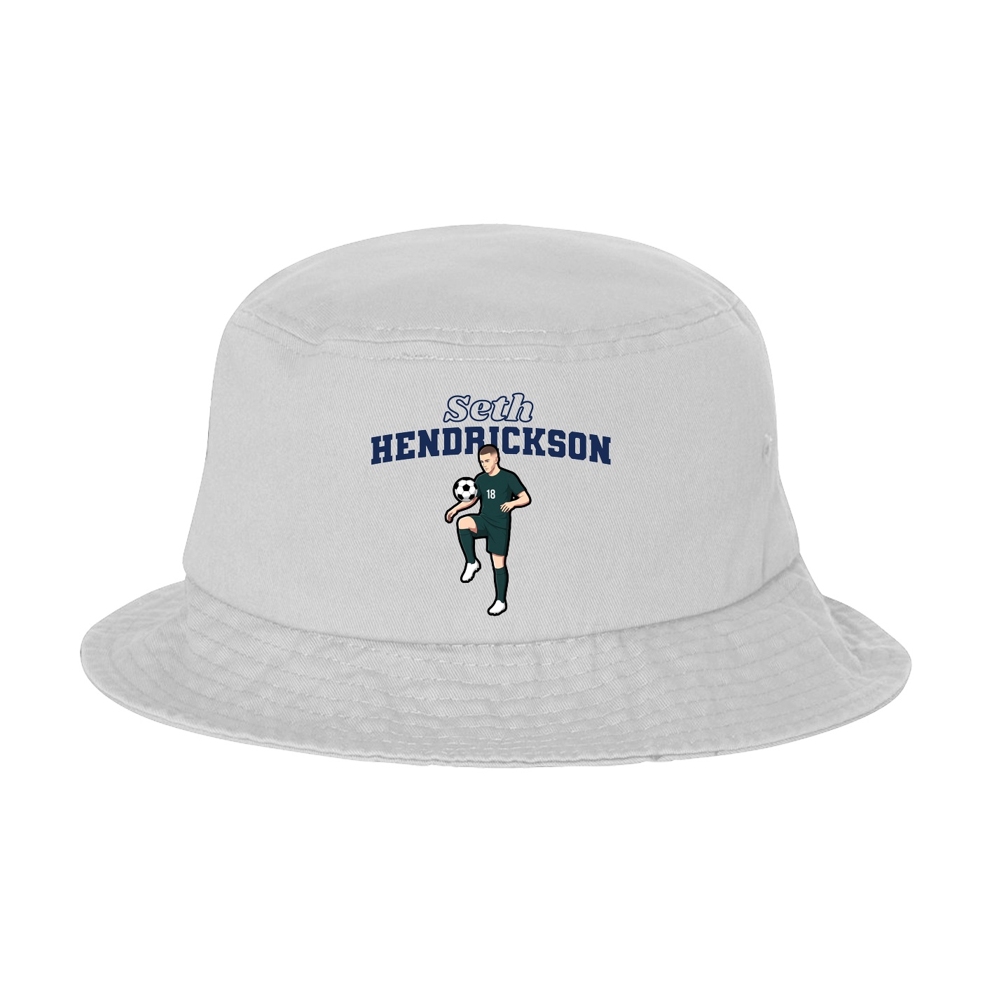 Bucket Cap — Name Arch in White