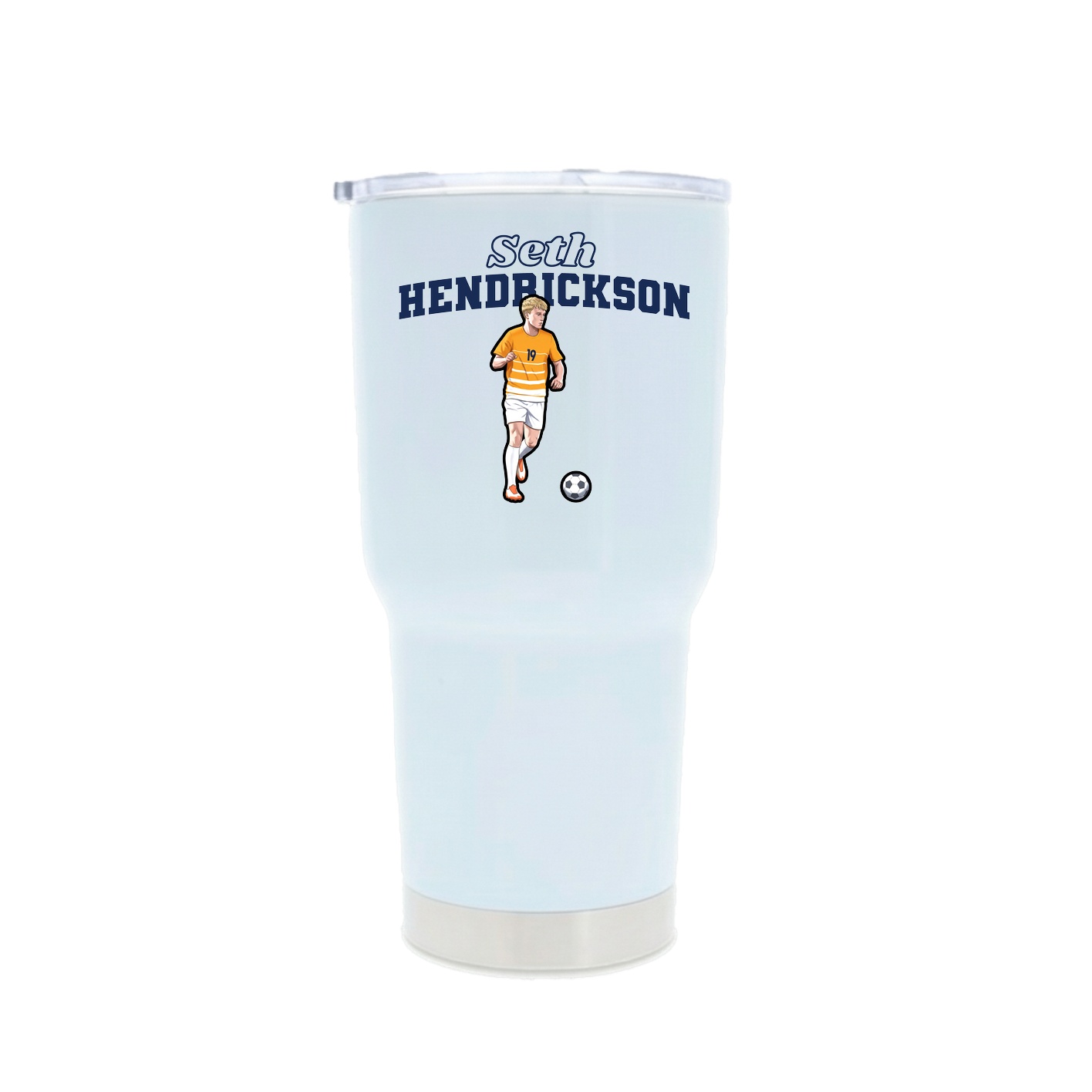 30oz Stainless Steel Tumbler — Name Arch in White