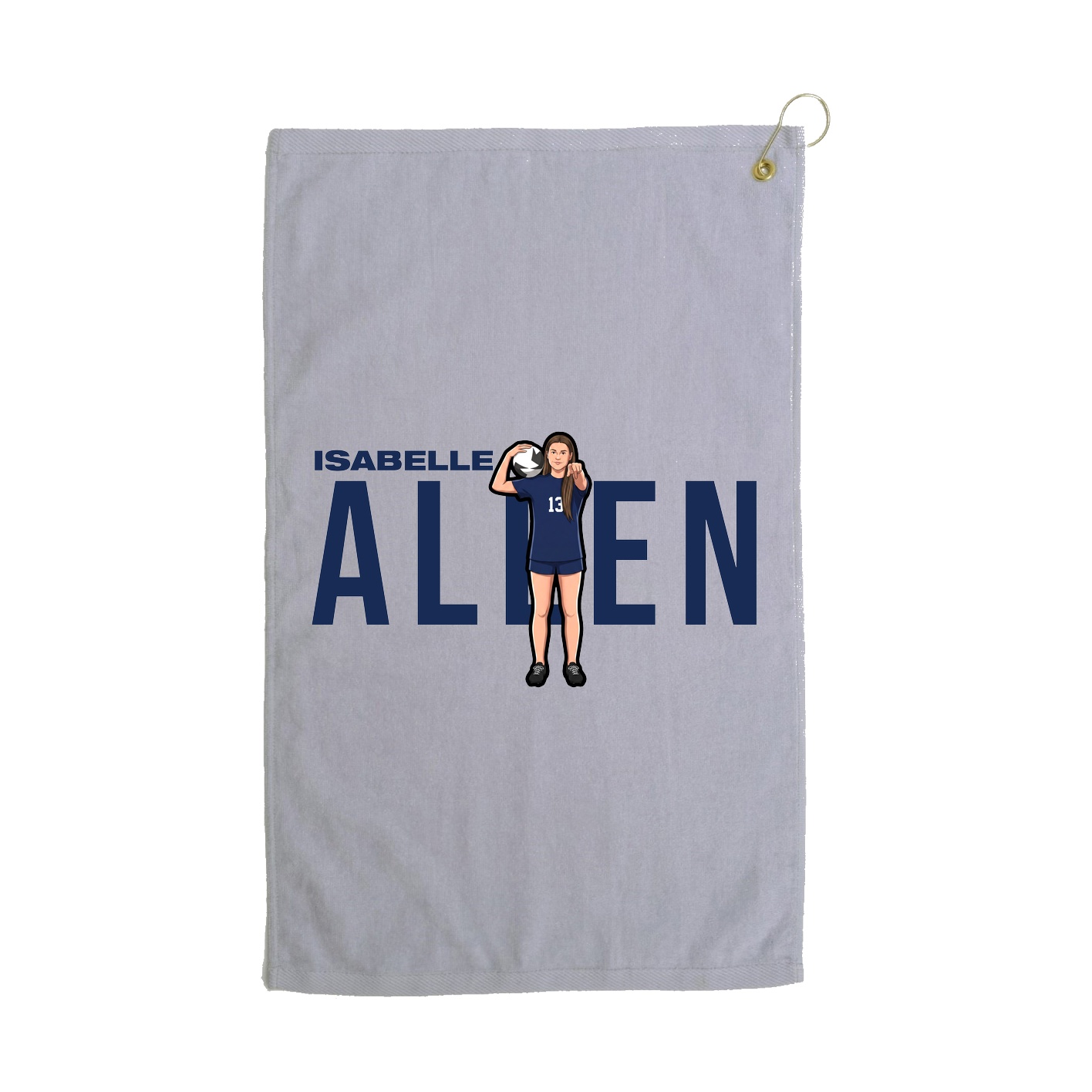 Golf Towel — Player Name in Grey