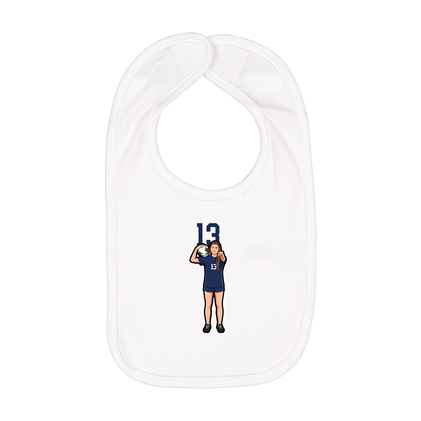 Infant Bib — Number Top in White
