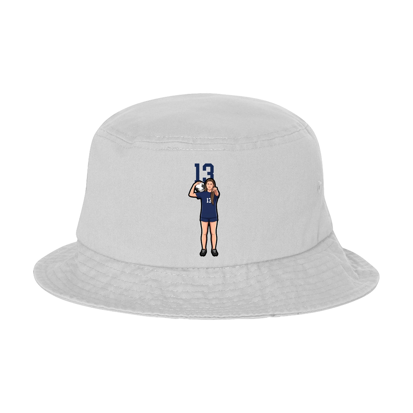 Bucket Cap — Number Top in White