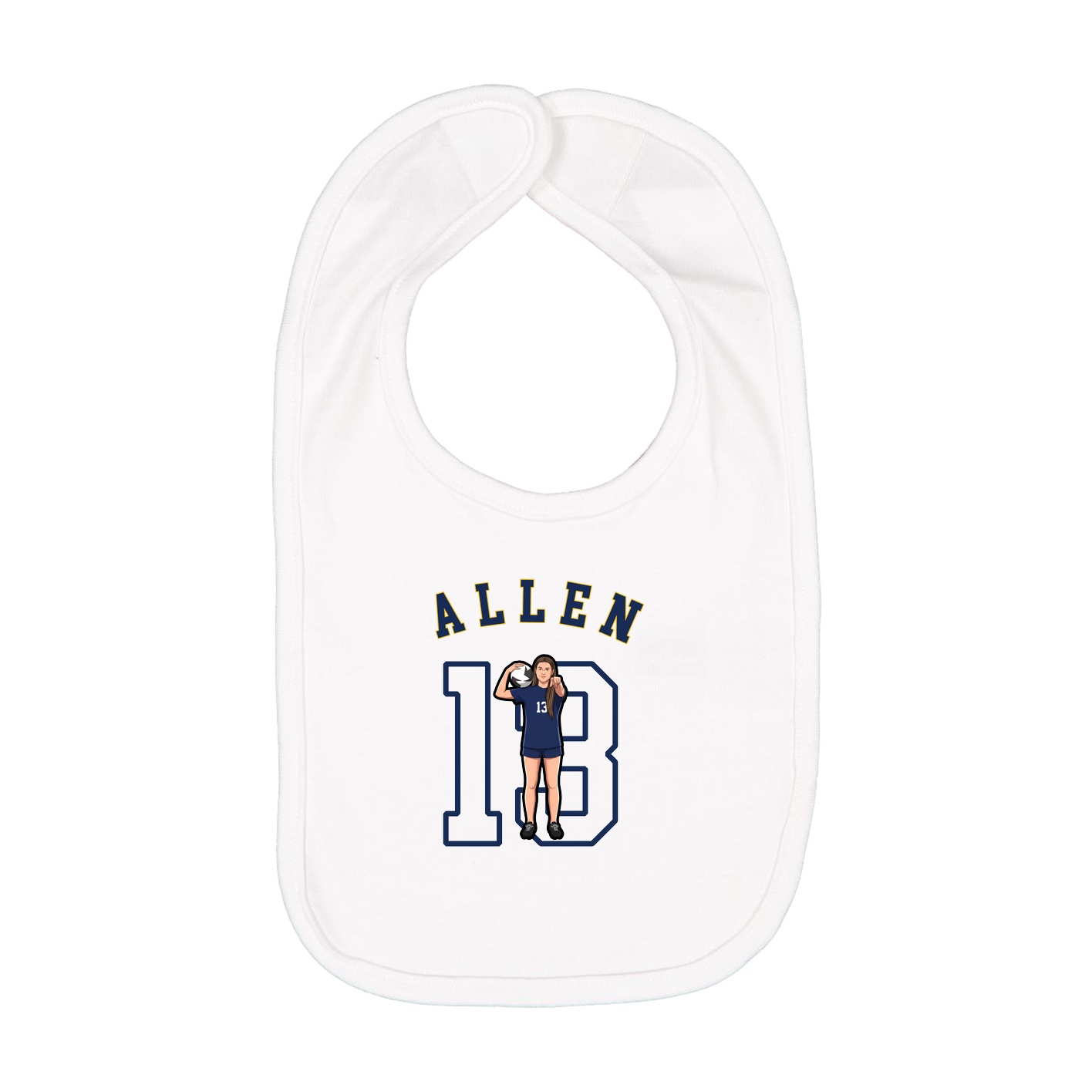 Infant Bib — Shirsey Arch in White