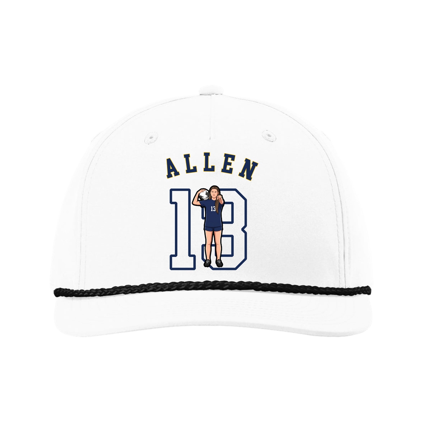 Five-Panel Classic Rope Cap — Shirsey Arch in White