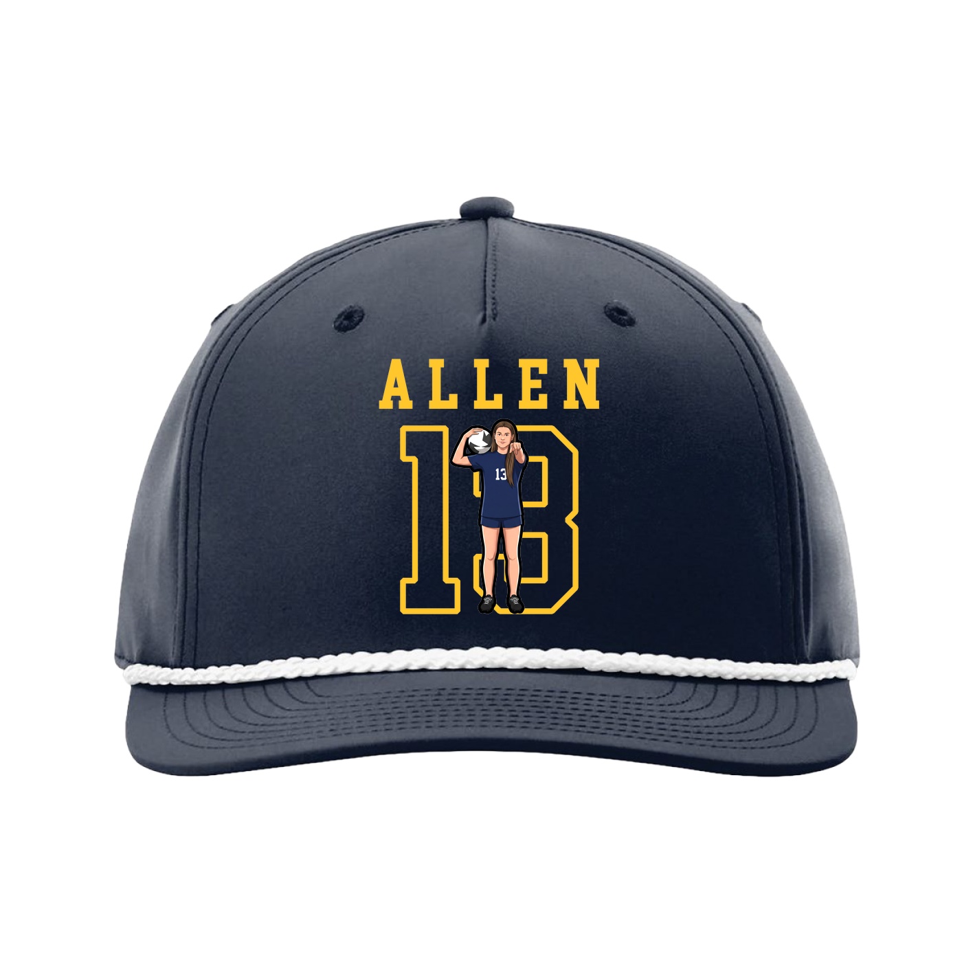 Five-Panel Classic Rope Cap — Shirsey in Navy