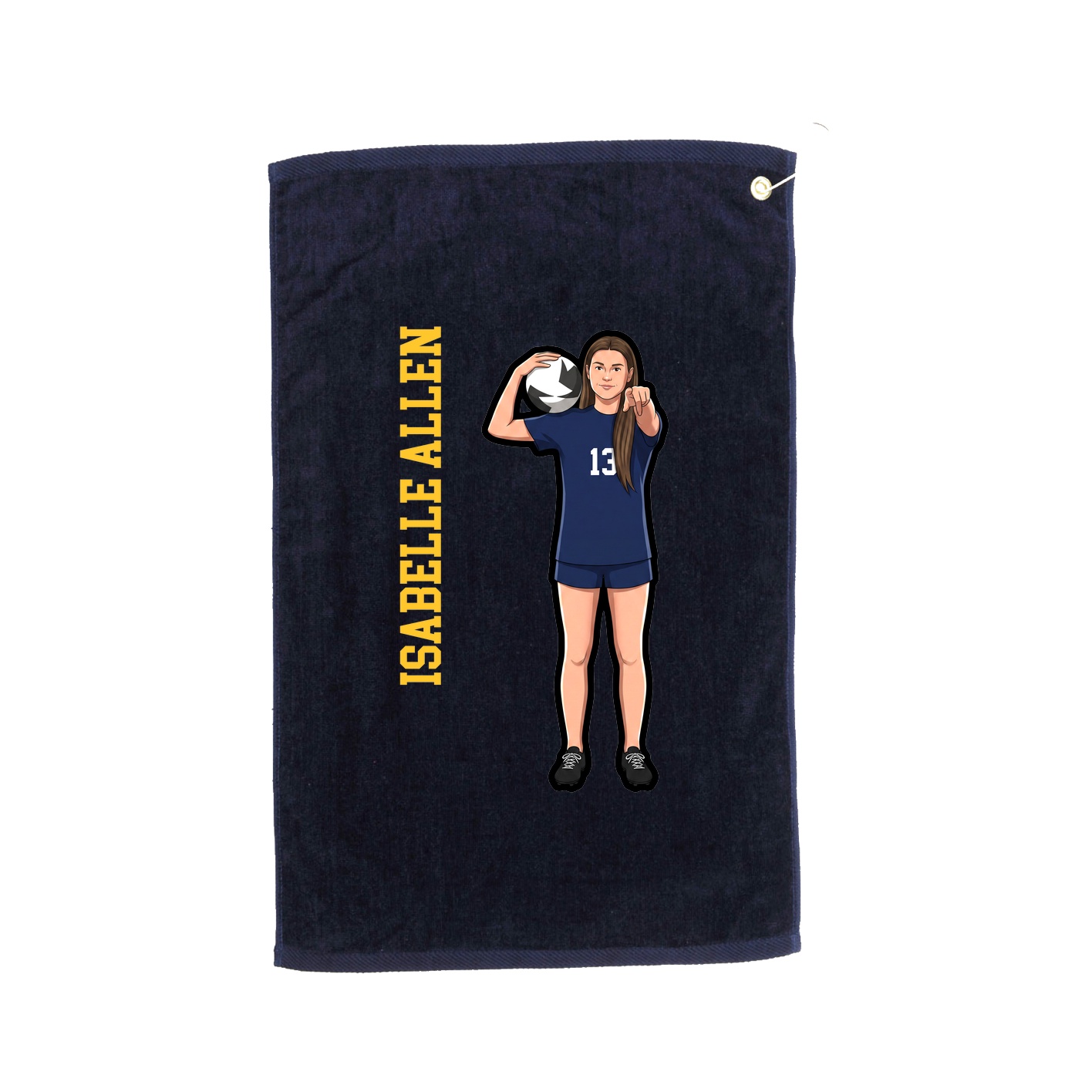 Golf Towel — Name Vertical in Navy