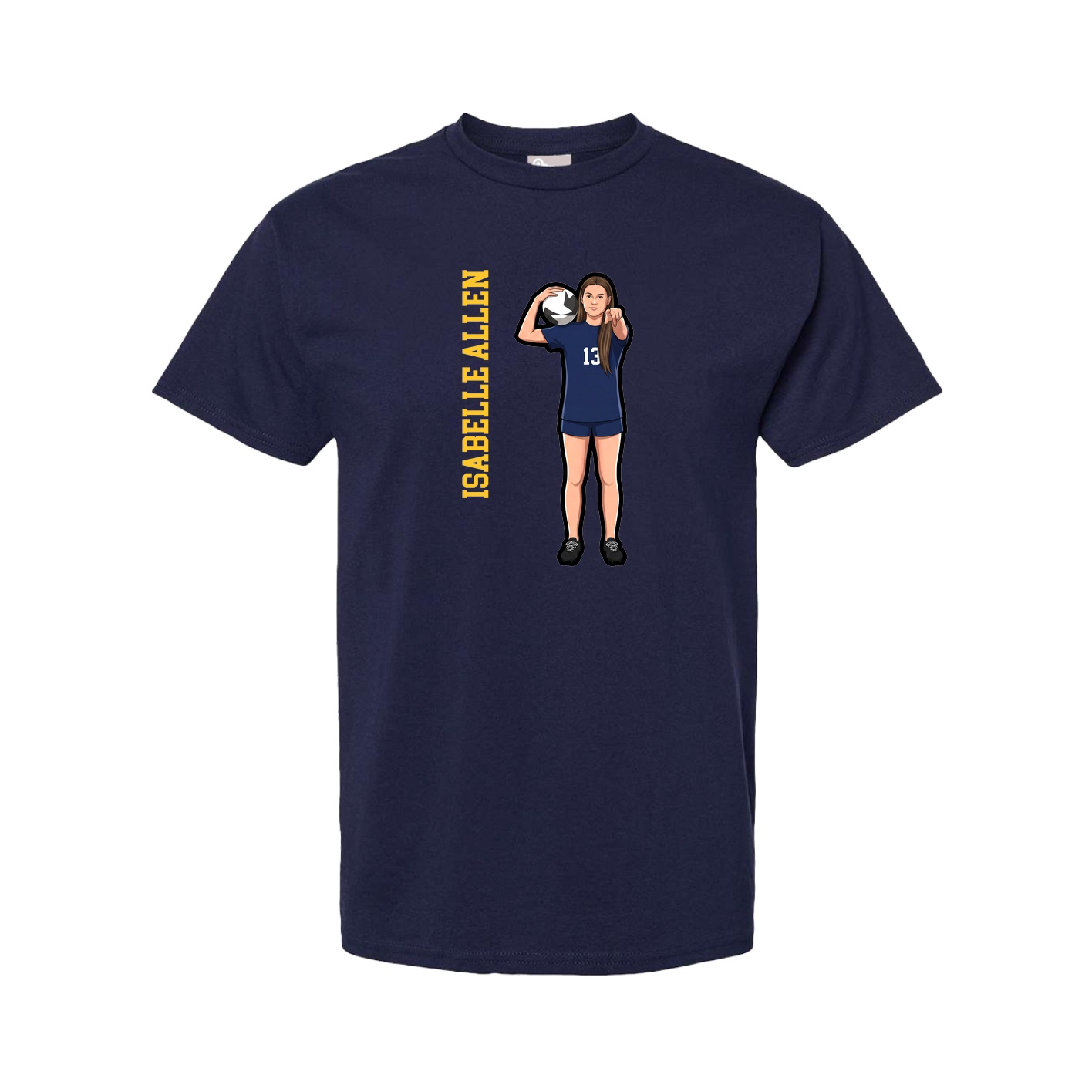 Tee — Name Vertical in Navy