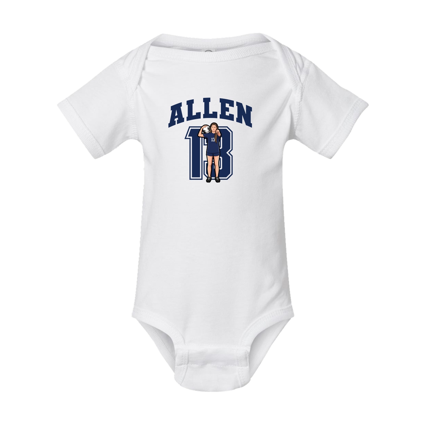 Baby Onesie — Number in White