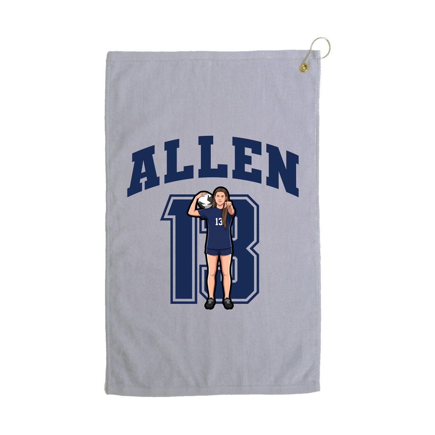 Golf Towel — Number in Grey