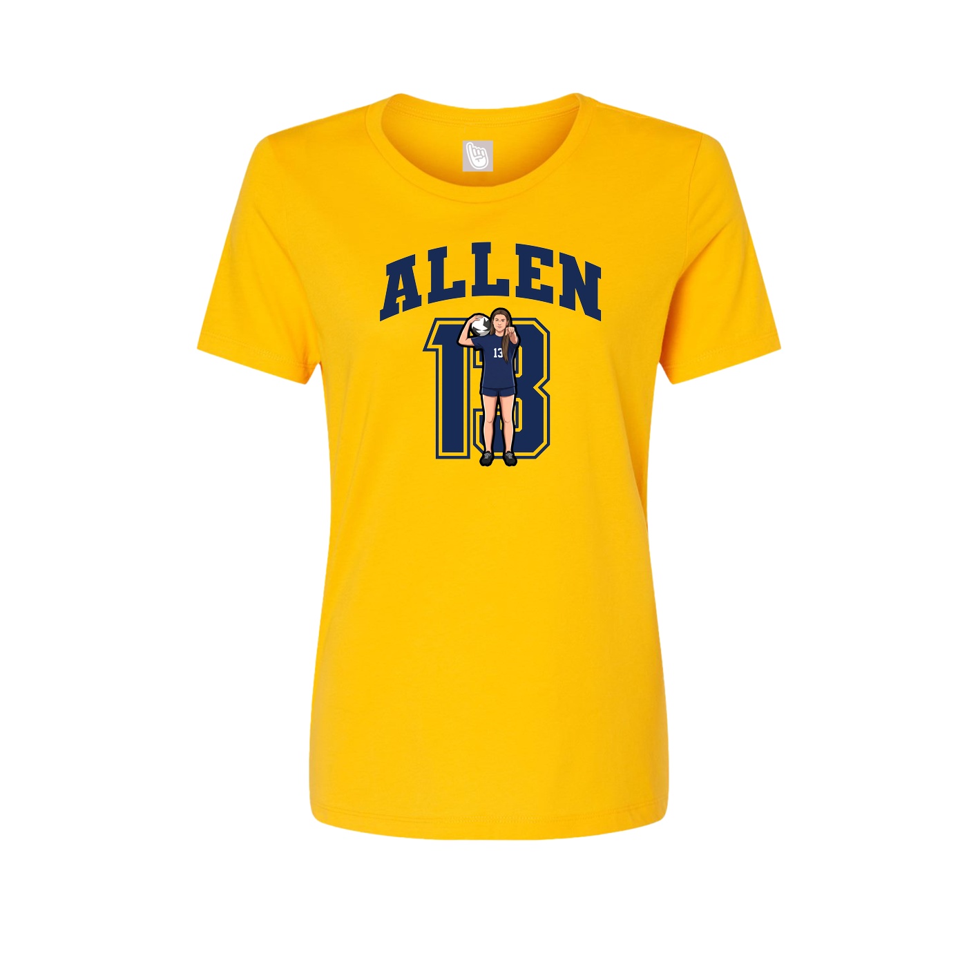 Fitted Women's Tee — Number in Gold