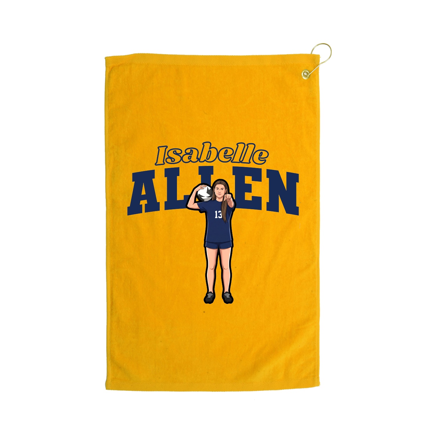 Golf Towel — Name Arch in Gold