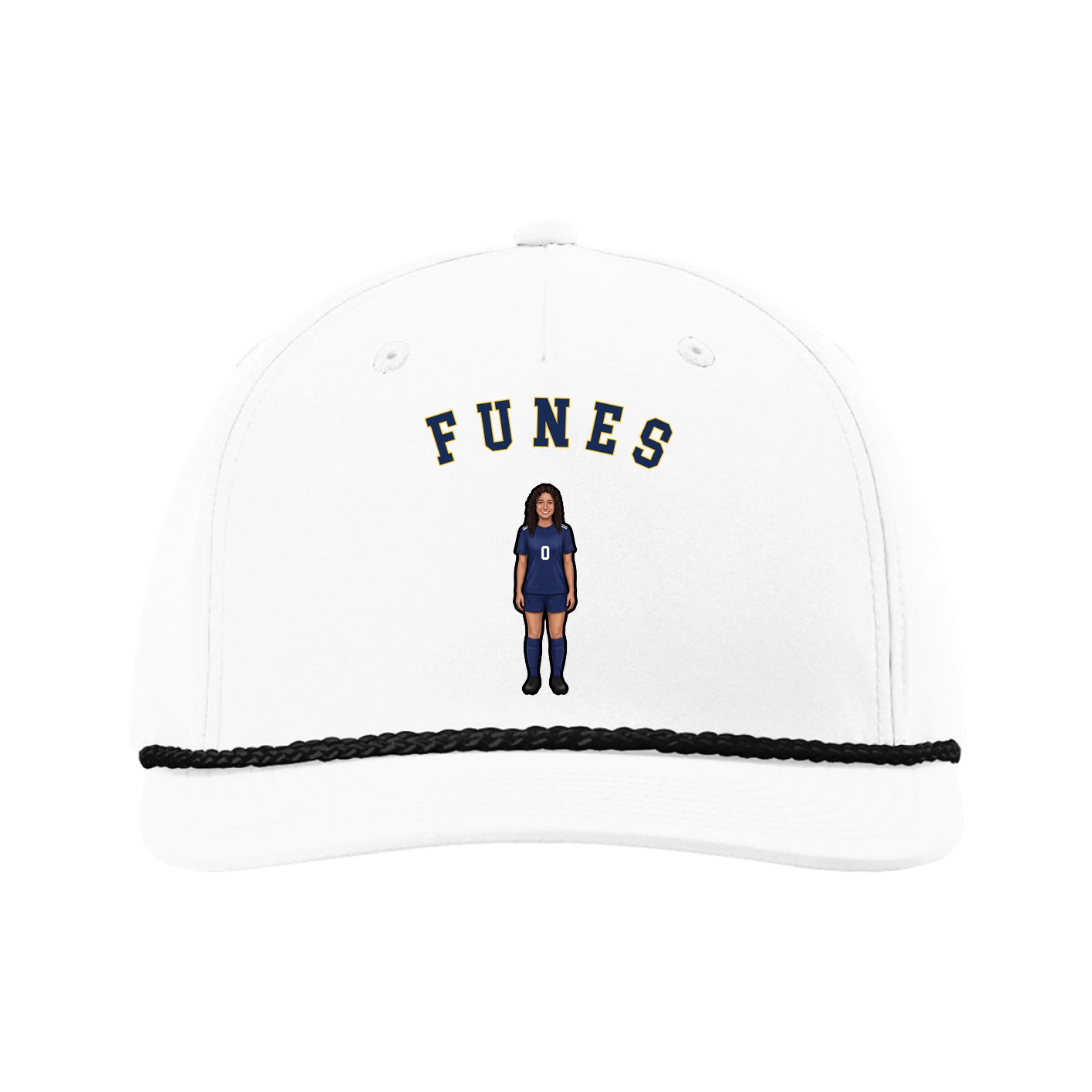 Five-Panel Classic Rope Cap — Shirsey Arch in White