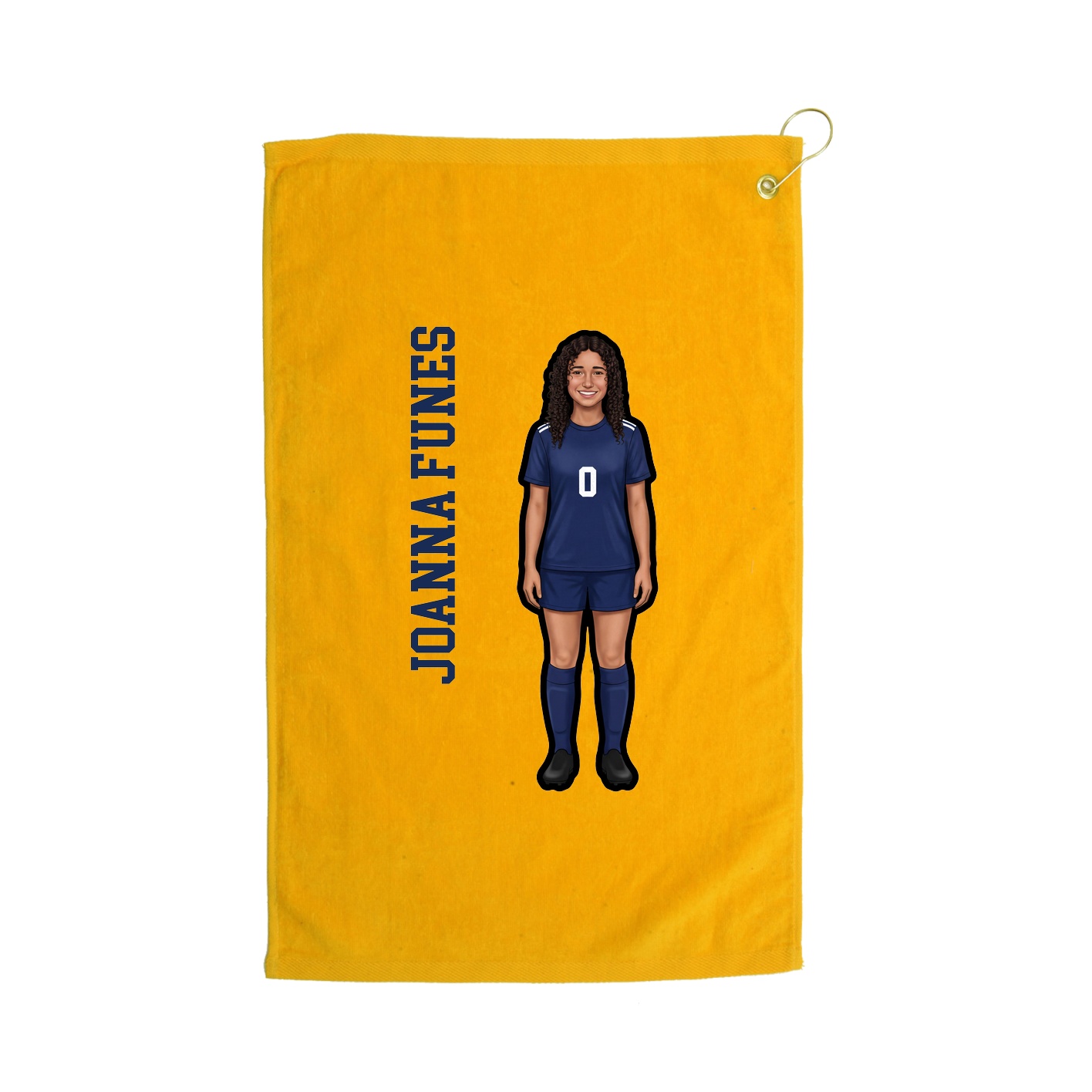 Golf Towel — Name Vertical in Gold