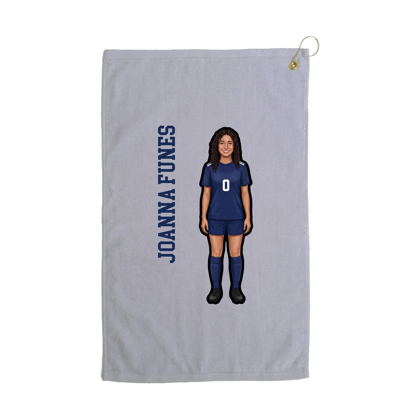 Golf Towel — Name Vertical in Grey