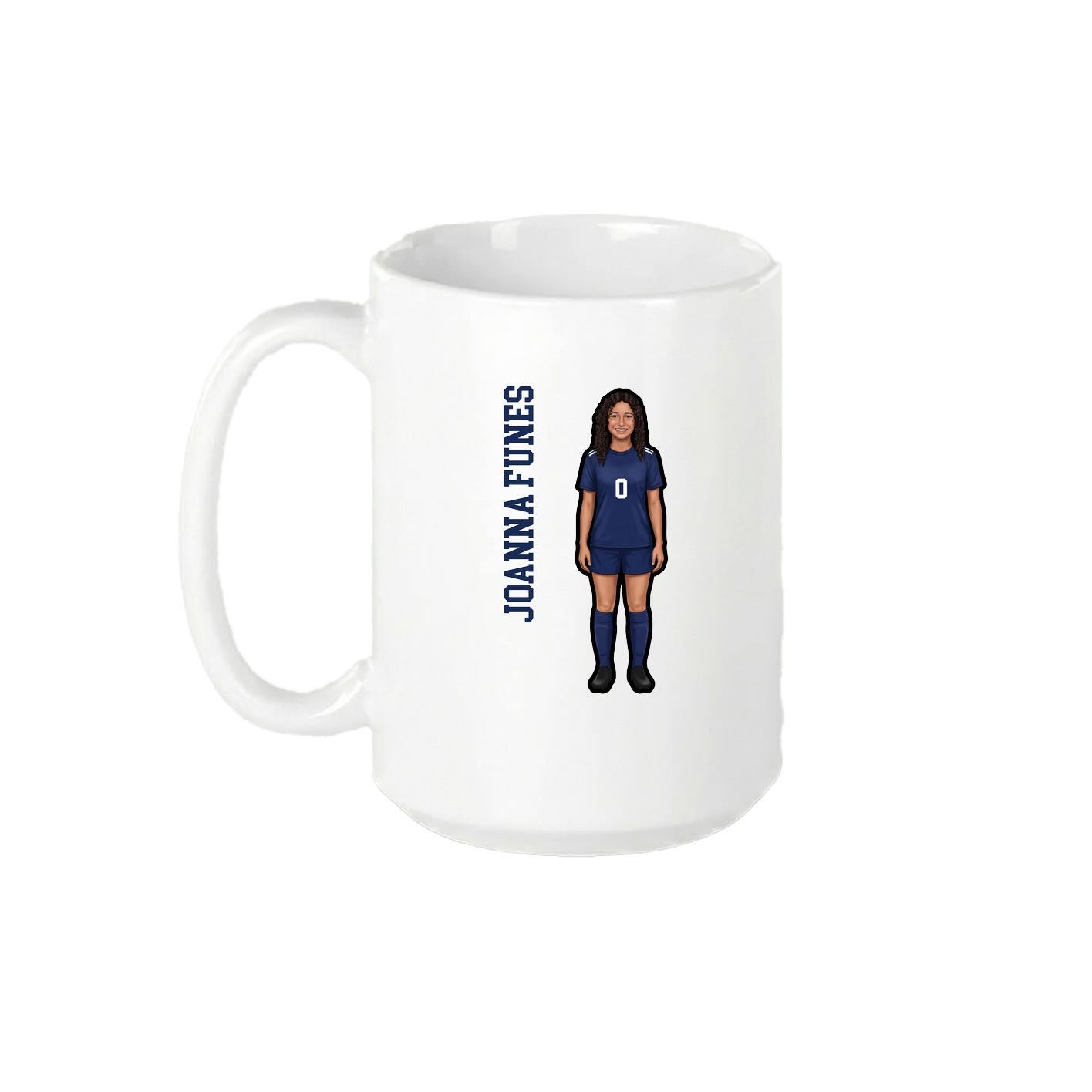 15oz Coffee Mug — Name Vertical in White