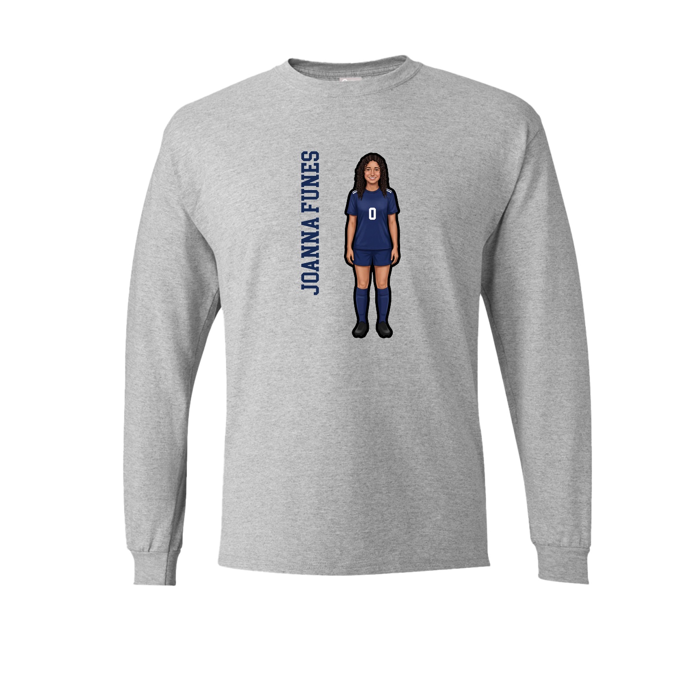 Long Sleeve Tee — Name Vertical in Grey