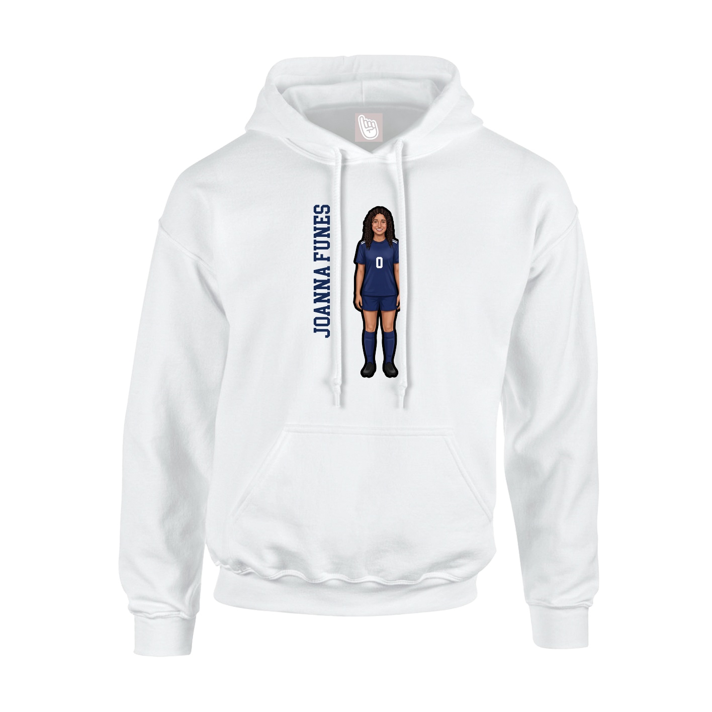 Youth Hoodie — Name Vertical in White