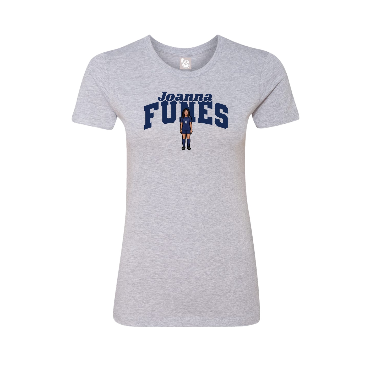 Fitted Women's Tee — Signature Arch in Grey