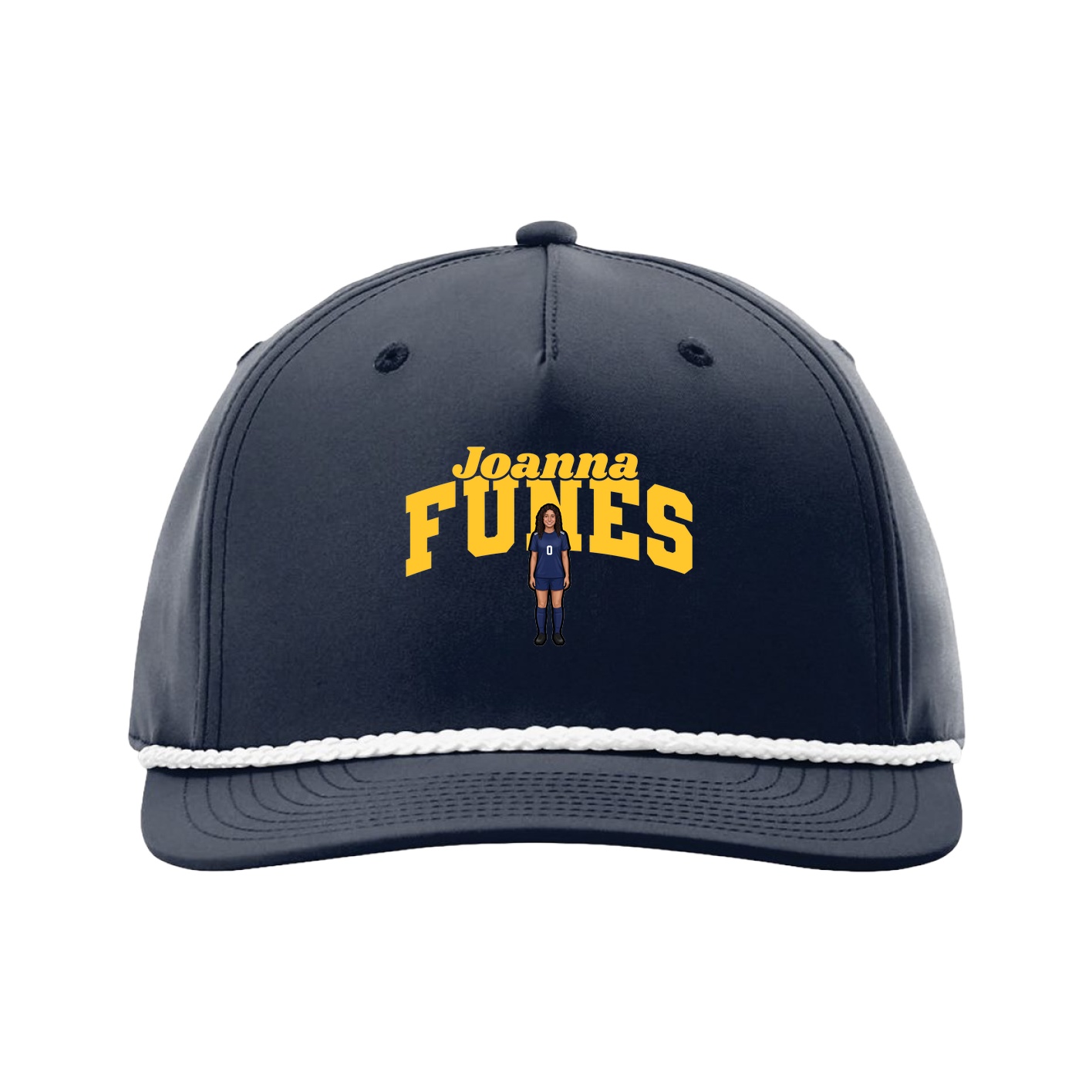 Five-Panel Classic Rope Cap — Signature Arch in Navy