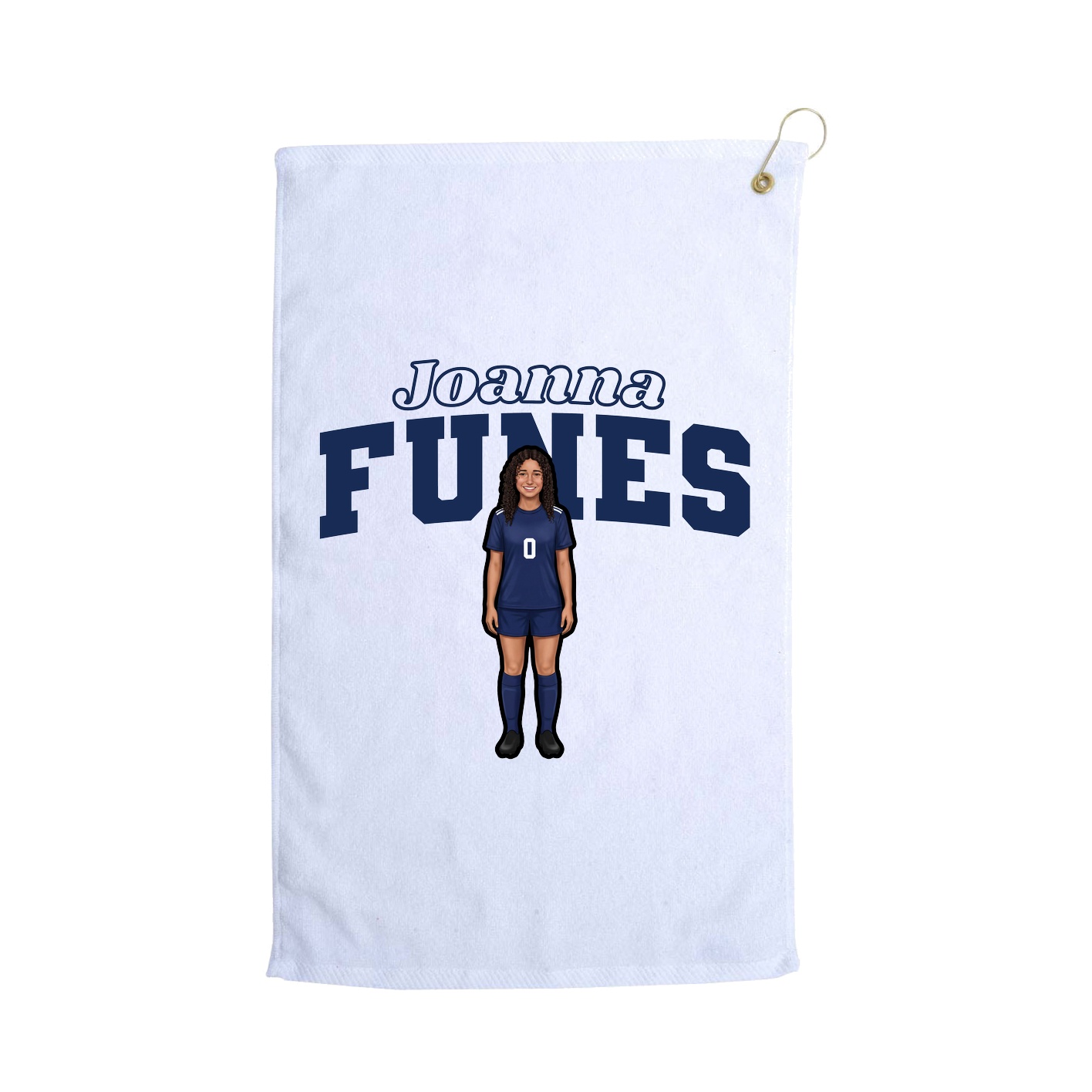 Golf Towel — Name Arch in White