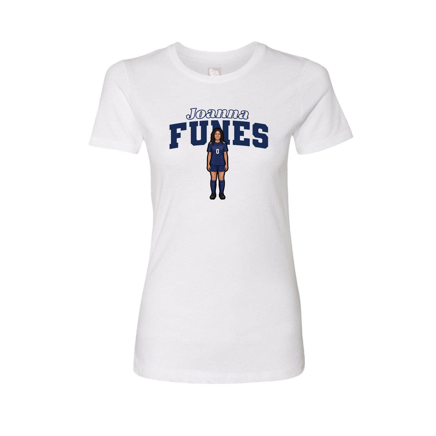 Fitted Women's Tee — Name Arch in White