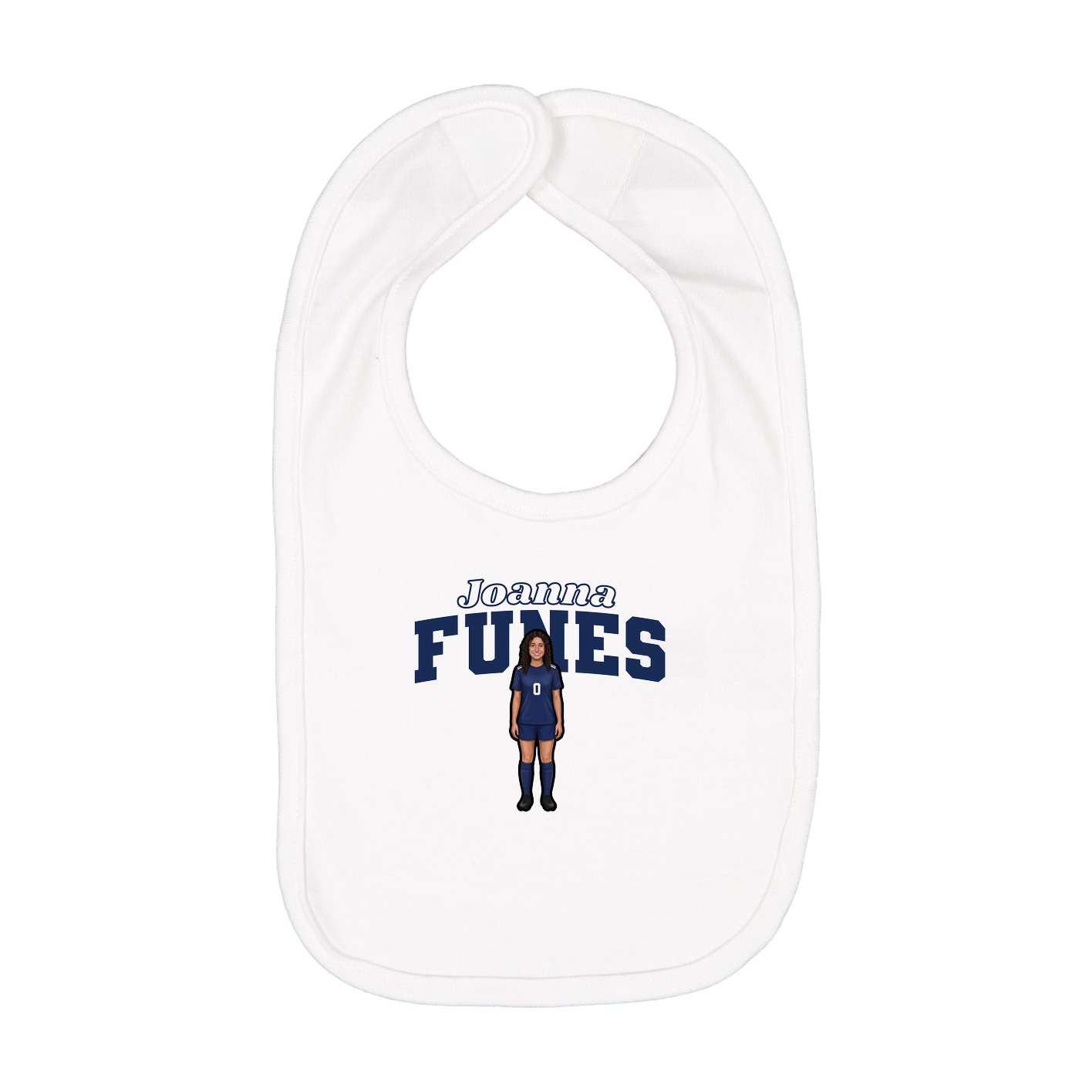 Infant Bib — Name Arch in White