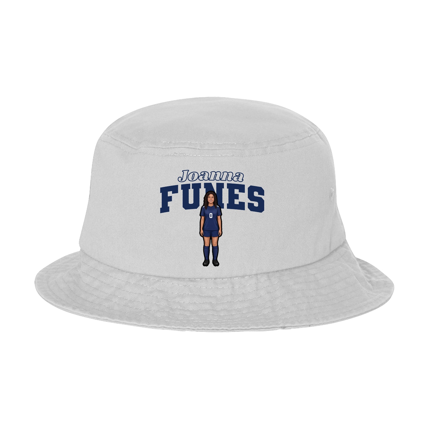 Bucket Cap — Name Arch in White