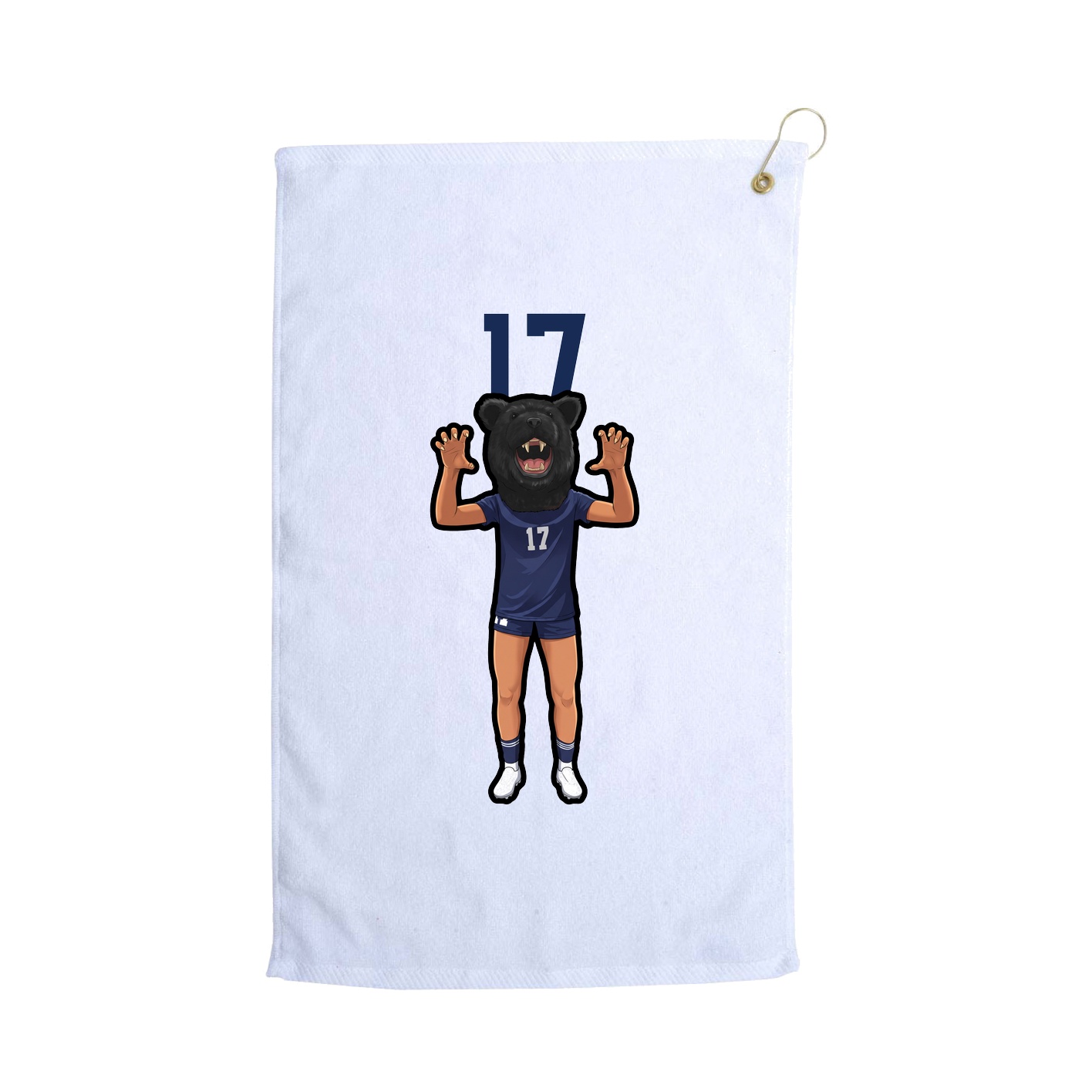Golf Towel — Number Top in White