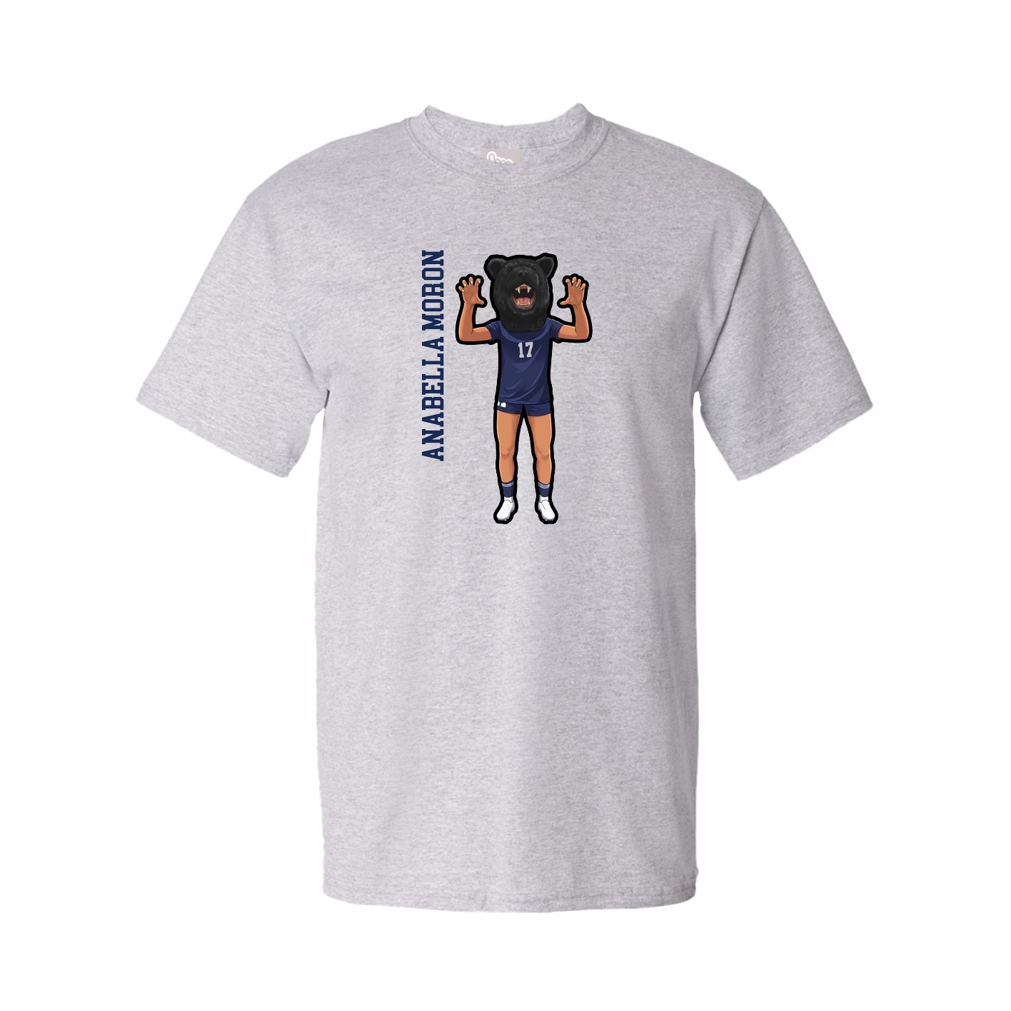 Youth Tee — Name Vertical in Grey