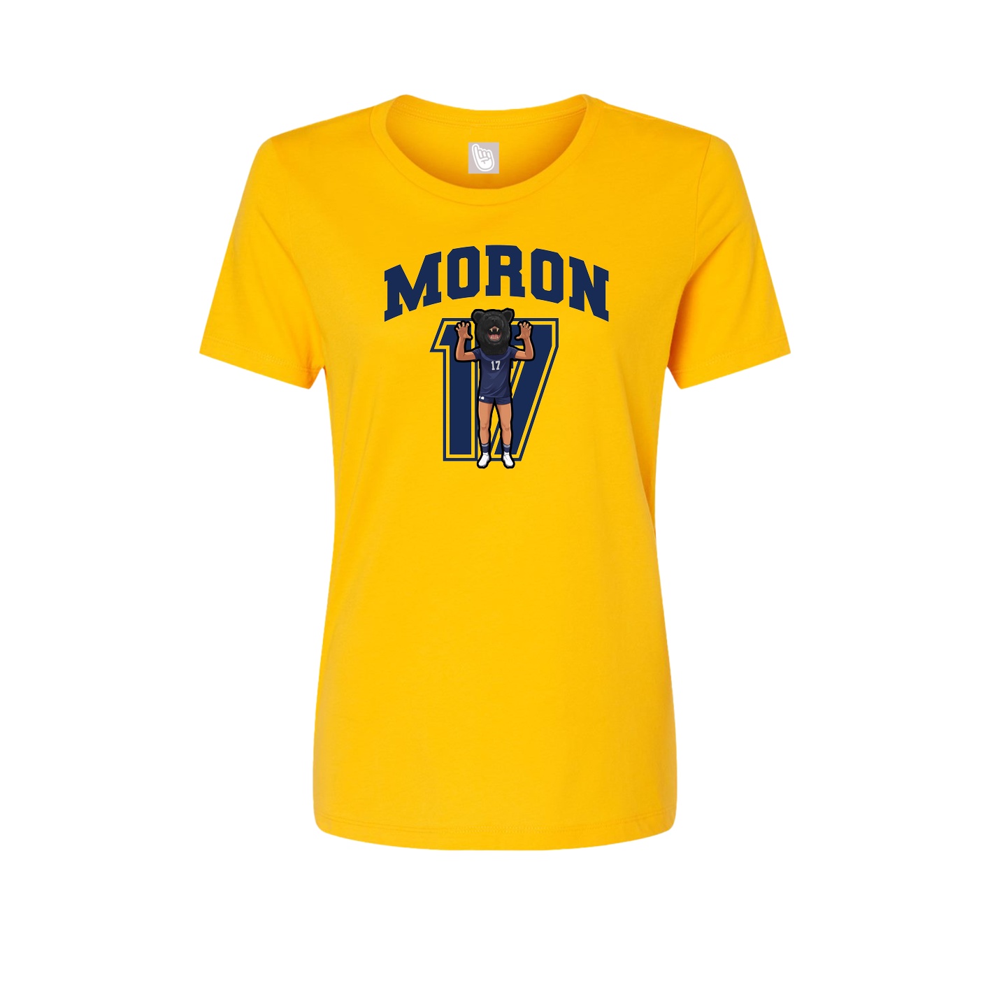 Fitted Women's Tee — Number in Gold