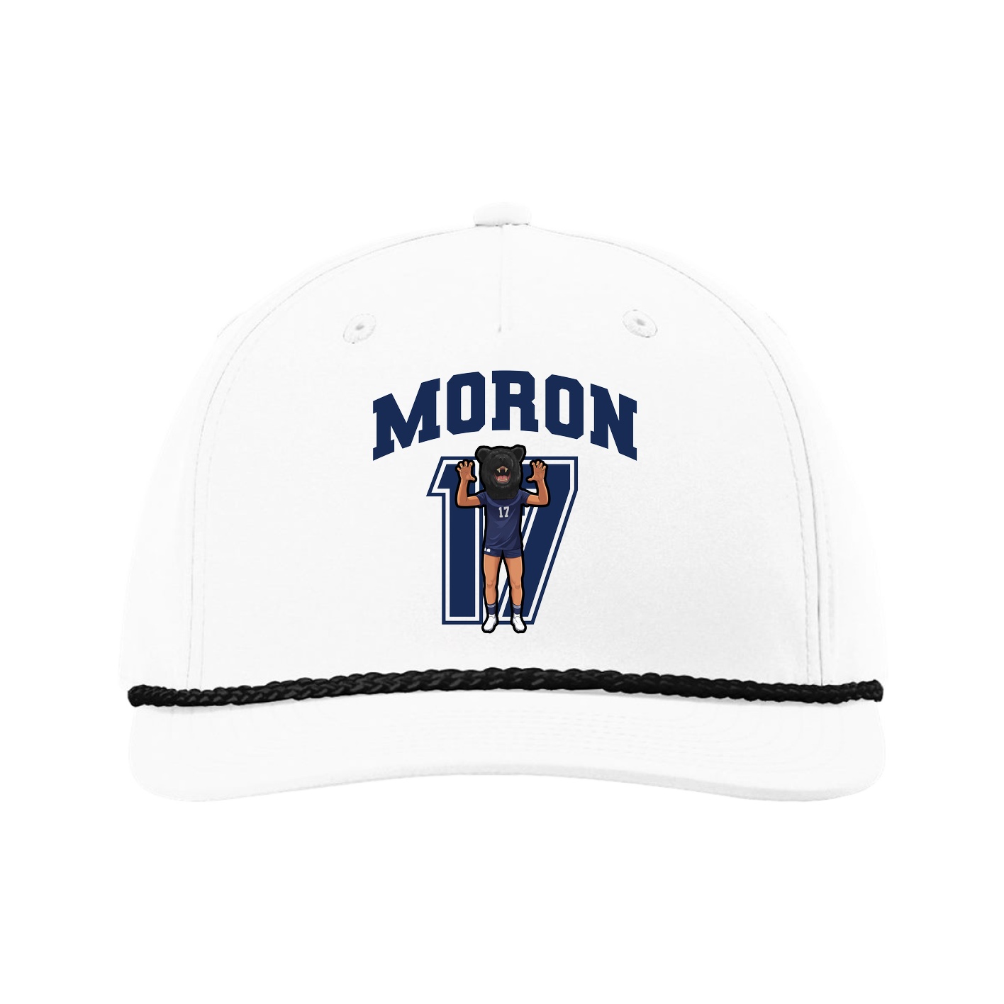 Five-Panel Classic Rope Cap — Number in White