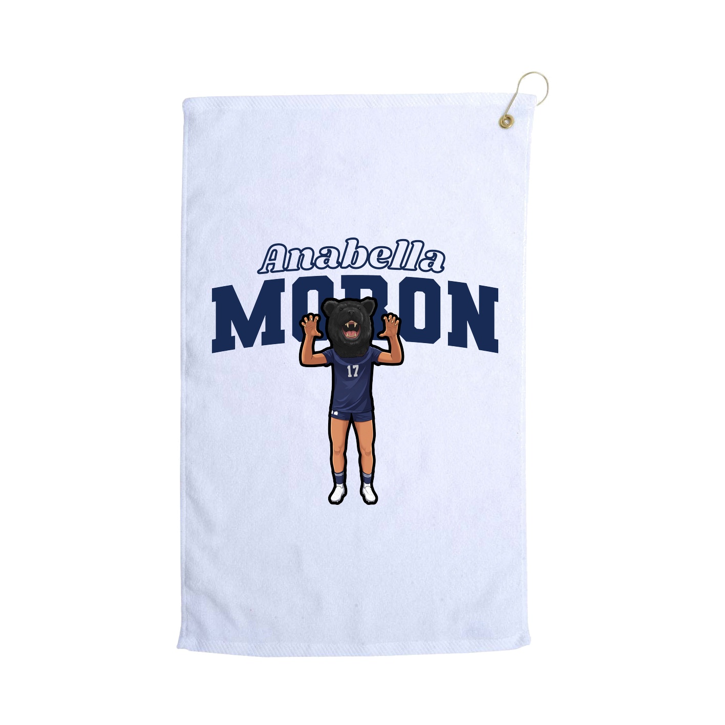 Golf Towel — Name Arch in White