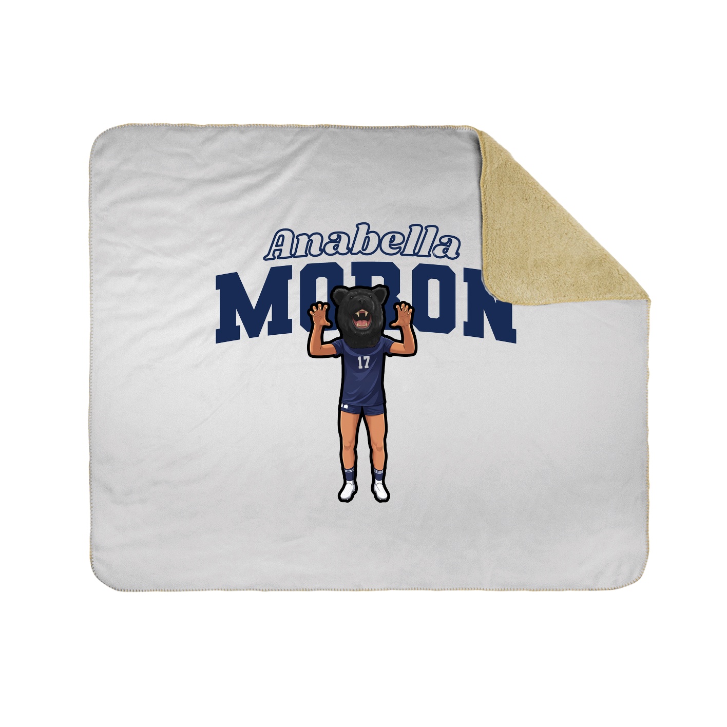 Throw Blanket — Name Arch in White