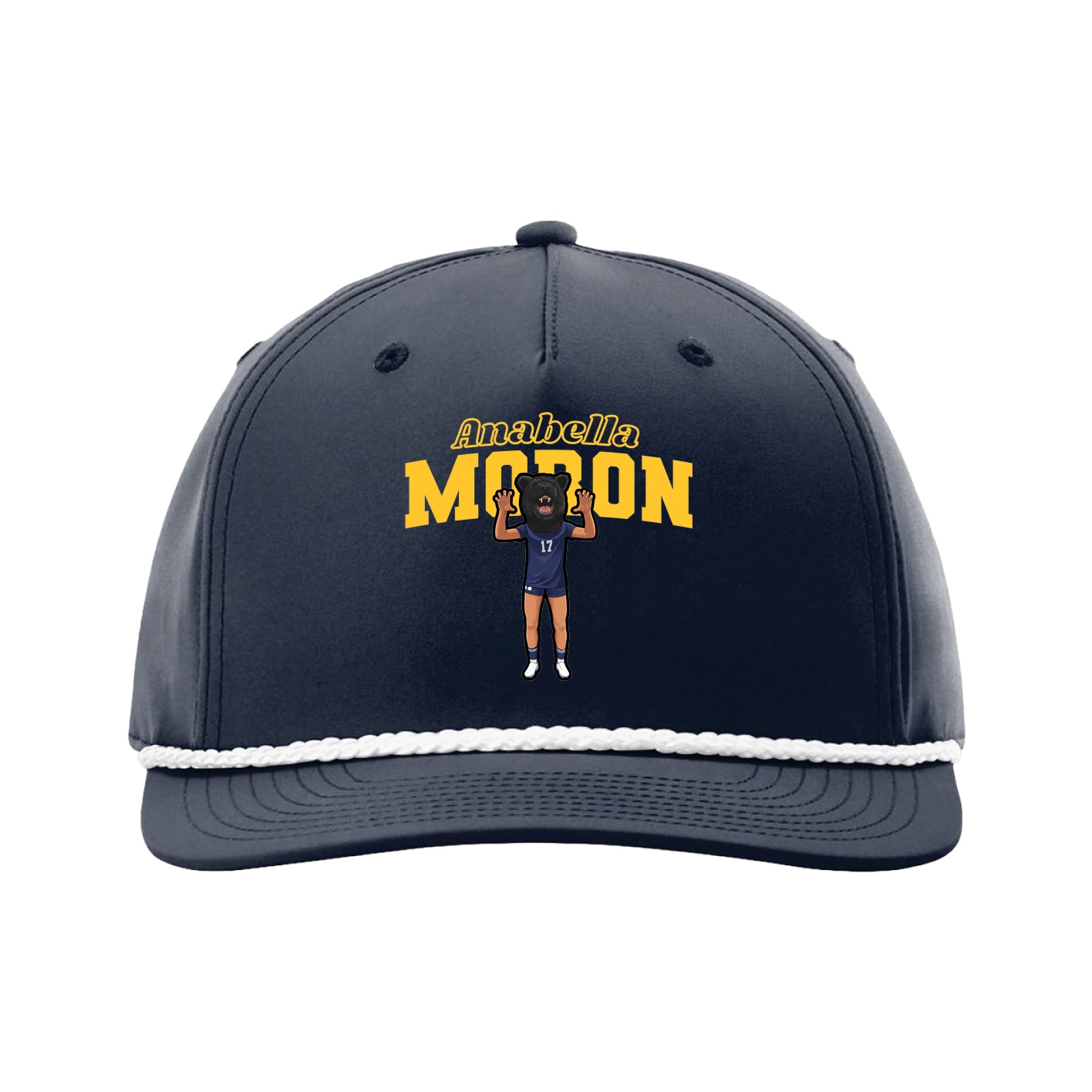 Five-Panel Classic Rope Cap — Name Arch in Navy