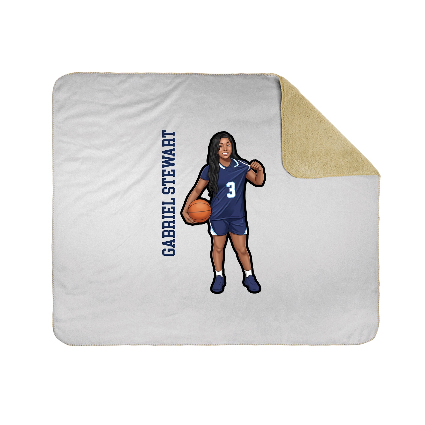 Throw Blanket — Name Vertical in White