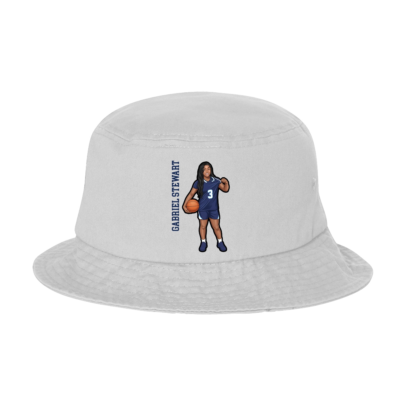 Bucket Cap — Name Vertical in White