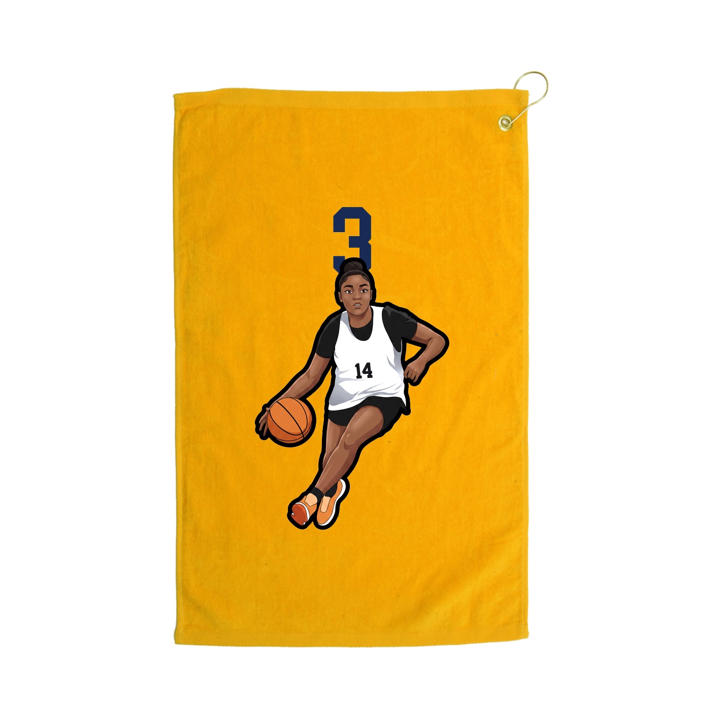 Golf Towel — Number Top in Gold
