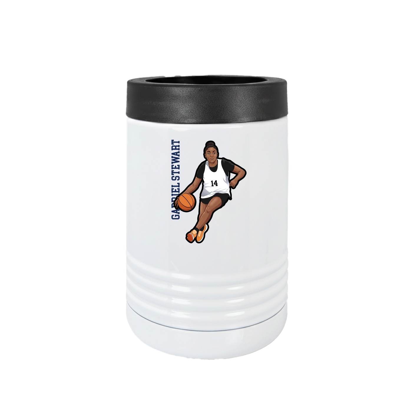 Beverage Holder — Name Vertical in White