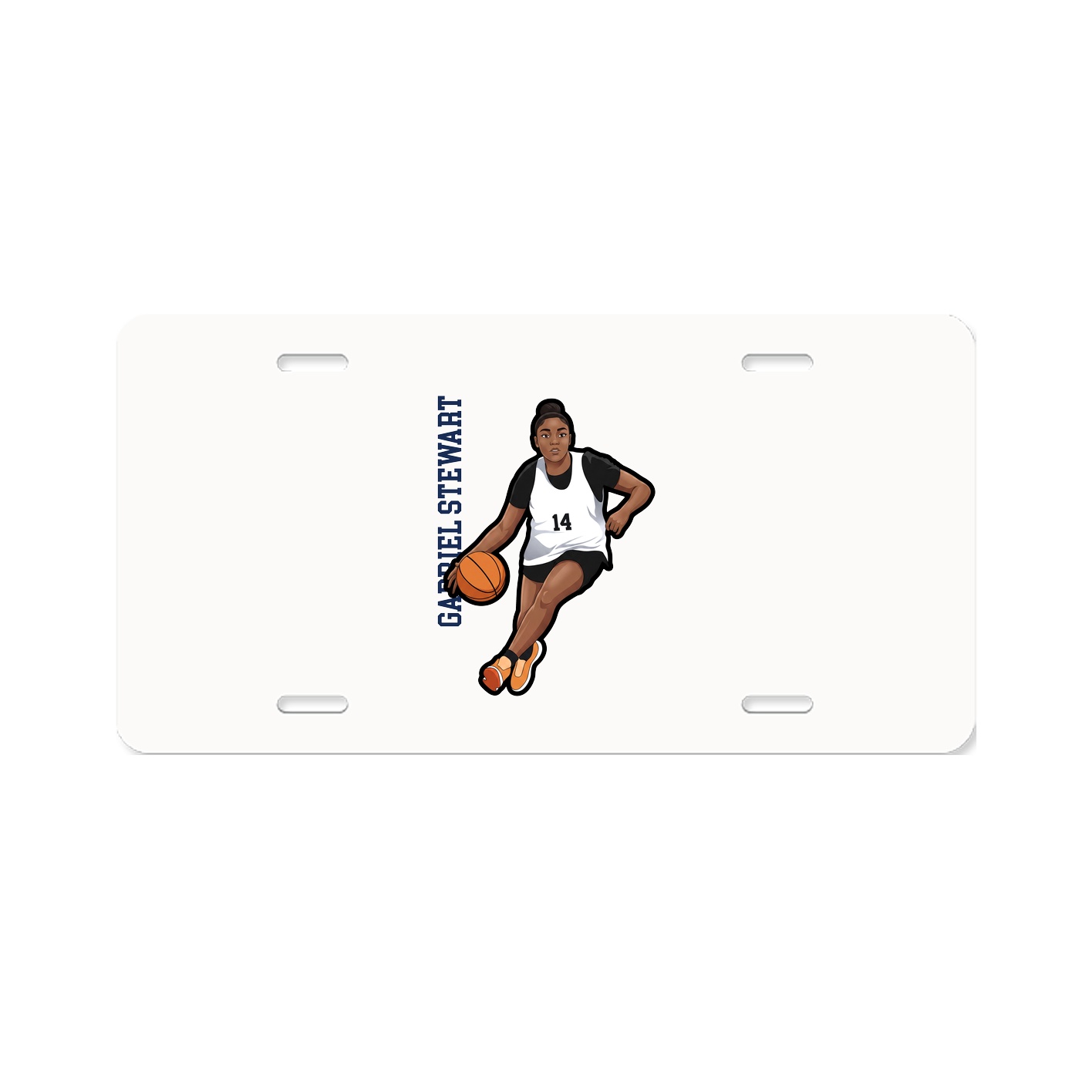 License Plate — Name Vertical in Classic