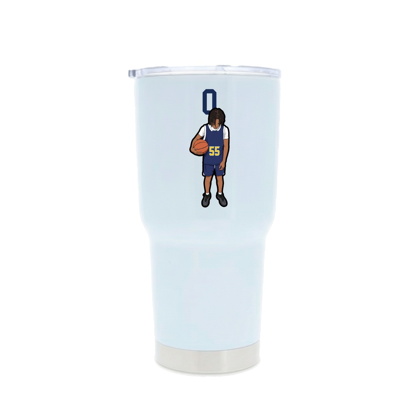 30oz Stainless Steel Tumbler — Number Top in White