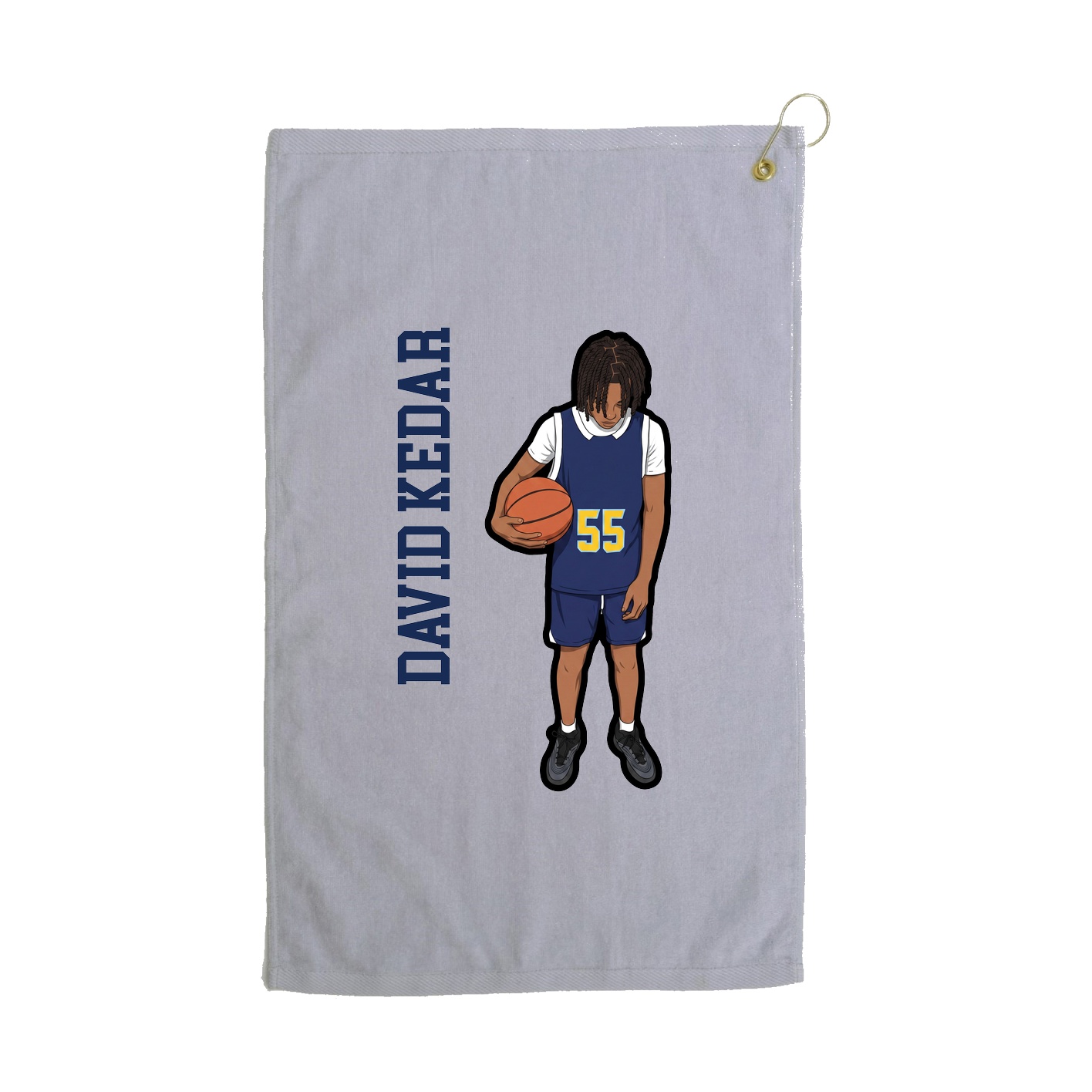 Golf Towel — Name Vertical in Grey