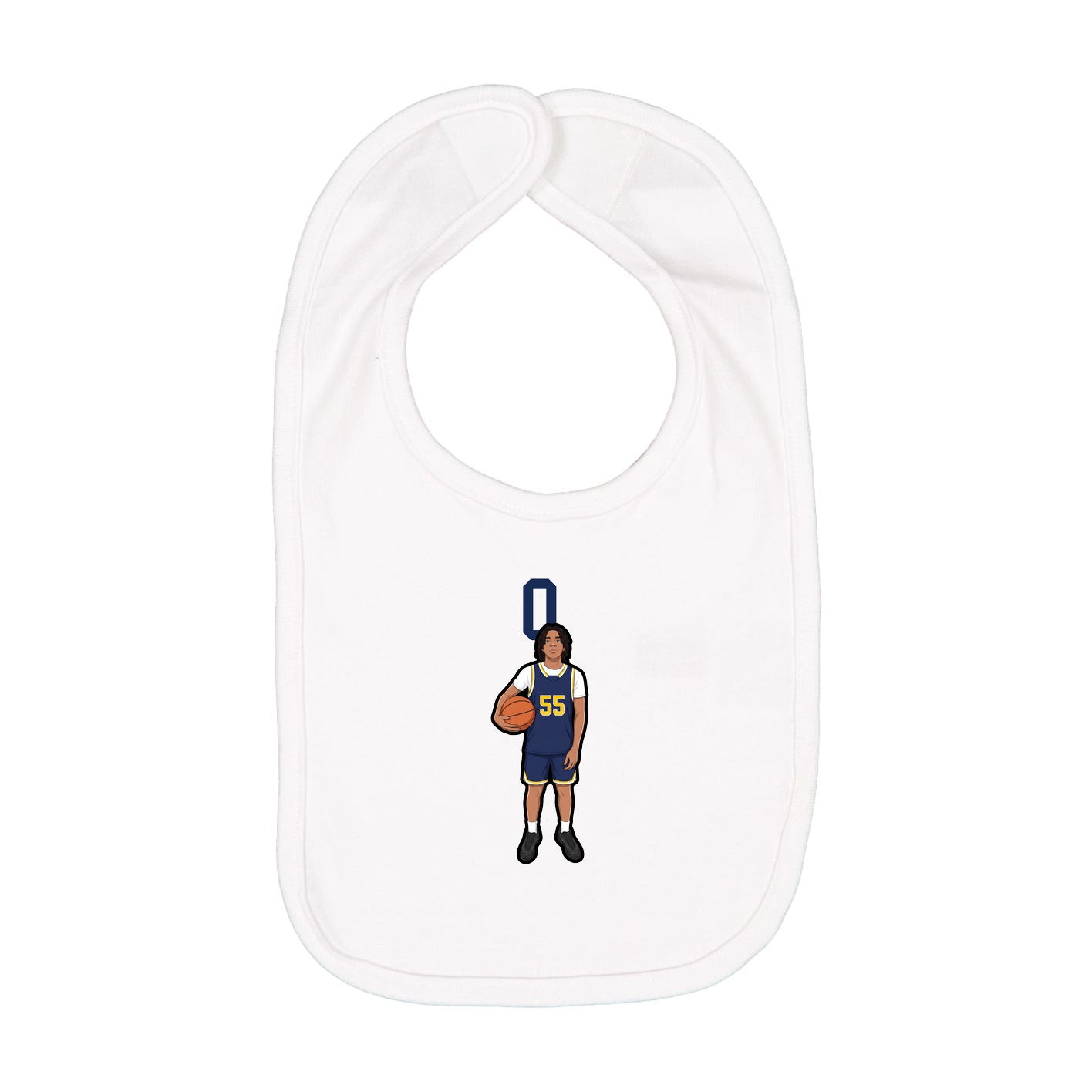 Infant Bib — Number Top in White