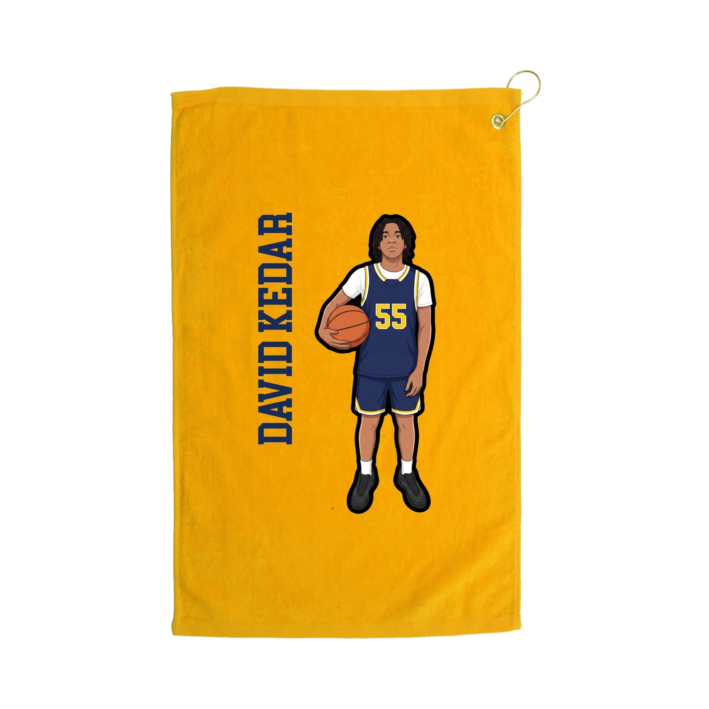 Golf Towel — Name Vertical in Gold