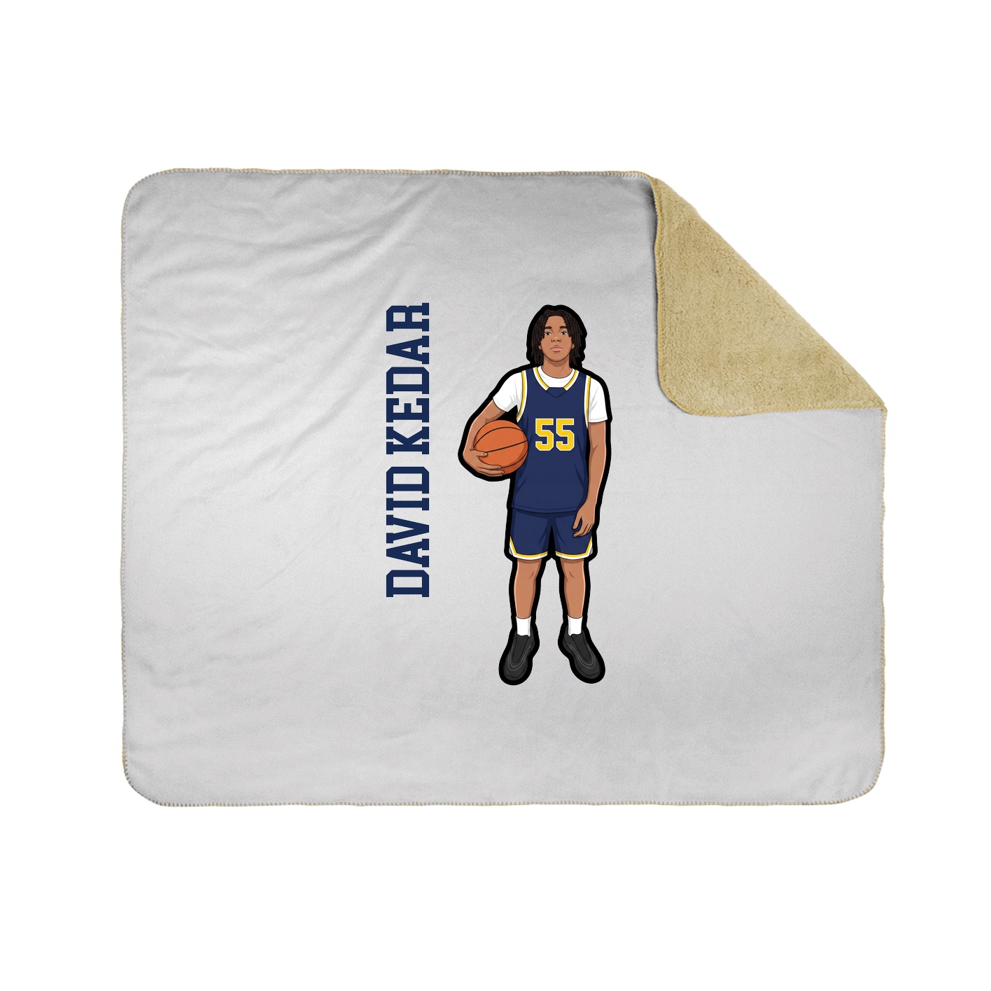 Throw Blanket — Name Vertical in White