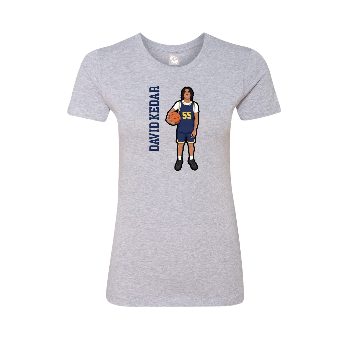 Womens Tee — Name Vertical in Grey