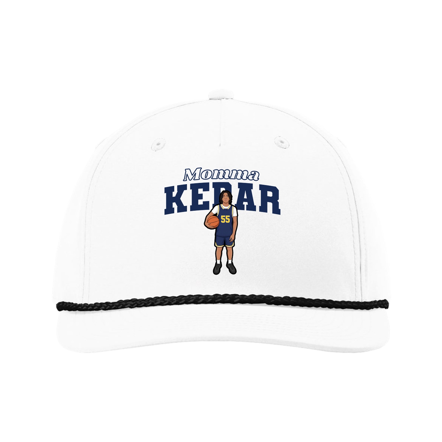 Five-Panel Classic Rope Cap — Mothers Day Block in White