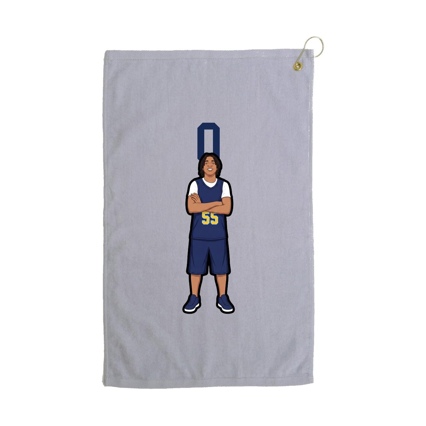 Golf Towel — Number Top in Grey